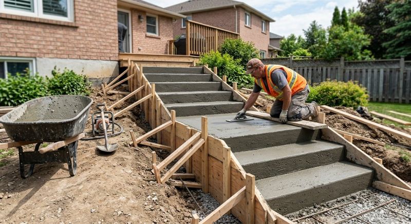 Poured Steps Installation in Brighton, CO